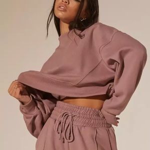 Missguided Mauve Cropped Sweatshirt